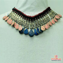 Load image into Gallery viewer, Handmade Coral and Lapis Stone Choker Necklace