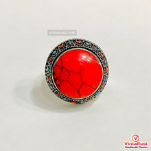 Load image into Gallery viewer, Handmade Coral Stones Beads Round Ring