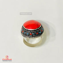 Load image into Gallery viewer, Handmade Coral Stones Beads Round Ring