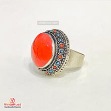 Load image into Gallery viewer, Handmade Coral Stones Beads Round Ring