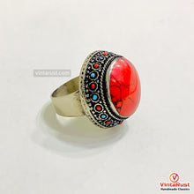 Load image into Gallery viewer, Handmade Coral Stones Beads Round Ring