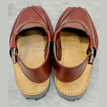 Load image into Gallery viewer, Handmade Dark Brown Leather Peshawari Chappal