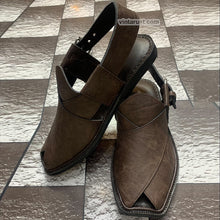 Load image into Gallery viewer, Handmade Dark Brown Leather Sandals