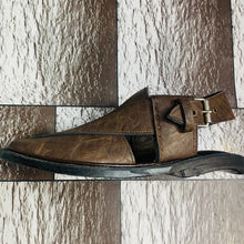 Load image into Gallery viewer, Handmade Dark Brown Leather Sandals