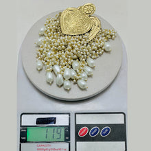 Load image into Gallery viewer, Handmade Golden Heart Pearl Earrings