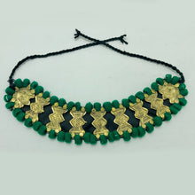 Load image into Gallery viewer, Handmade Green Vintage Choker Necklace