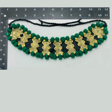 Load image into Gallery viewer, Handmade Green Vintage Choker Necklace