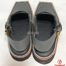 Load image into Gallery viewer, Handmade Grey Peshawari Chappal Sandals