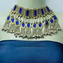 Load image into Gallery viewer, Handmade Gypsy Style Blue Stones Choker Necklace