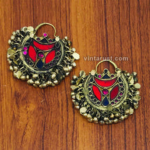 Load image into Gallery viewer, Handmade Hoop Earrings With Multicolor Stones