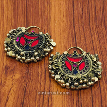 Load image into Gallery viewer, Handmade Hoop Earrings With Multicolor Stones