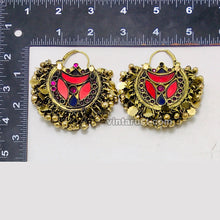Load image into Gallery viewer, Handmade Hoop Earrings With Multicolor Stones