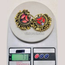 Load image into Gallery viewer, Handmade Hoop Earrings With Multicolor Stones