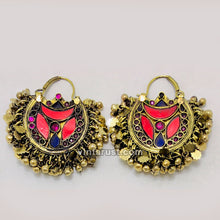 Load image into Gallery viewer, Handmade Hoop Earrings With Multicolor Stones