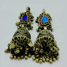 Load image into Gallery viewer, Handmade Jhumka Earrings with Glass Stones