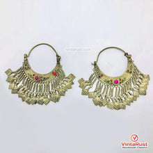 Load image into Gallery viewer, Handmade Kuchi Tassel Earrings Tribal Jewelry