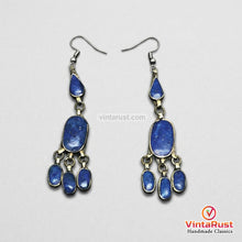 Load image into Gallery viewer, Handmade Boho Lapis Lazuli Dangle Earrings