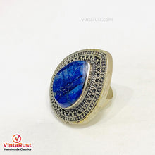 Load image into Gallery viewer, Handmade Lapis Lazuli Water Drop Stone Ring