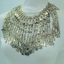 Load image into Gallery viewer, Long Silver Dangling Choker Necklace
