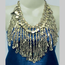 Load image into Gallery viewer, Long Silver Dangling Choker Necklace