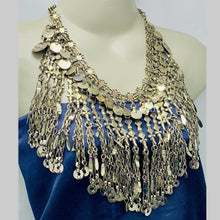 Load image into Gallery viewer, Long Silver Dangling Choker Necklace