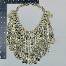 Load image into Gallery viewer, Long Silver Dangling Choker Necklace