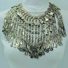 Load image into Gallery viewer, Long Silver Dangling Choker Necklace