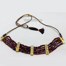 Load image into Gallery viewer, Handmade Maroon Beaded Bohemian Choker Necklace