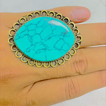 Load image into Gallery viewer, Massive Handmade Turquoise Stone Ring