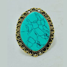 Load image into Gallery viewer, Massive Handmade Turquoise Stone Ring