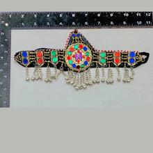 Load image into Gallery viewer, Handmade Matha Patti With Multicolor Glass Stone