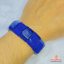Load image into Gallery viewer, Handmade Minimalist Blue Lapis Gemstone Barcelet
