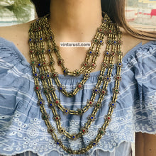Load image into Gallery viewer, Handmade Multi Strands Tribal Bib Necklace