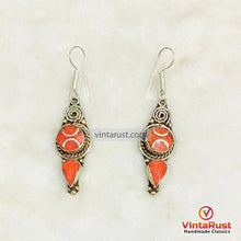 Load image into Gallery viewer, Handmade Nepalese Coral Earrings