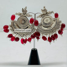 Load image into Gallery viewer, Handmade Oxidized Big Earrings With Beads