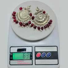 Load image into Gallery viewer, Handmade Oxidized Big Earrings With Beads