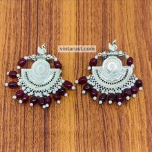 Load image into Gallery viewer, Handmade Oxidized Big Earrings With Beads