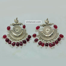 Load image into Gallery viewer, Handmade Oxidized Big Earrings With Beads