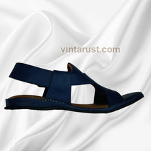 Load image into Gallery viewer, Handmade Panjedar Blue Peshawari Chappal