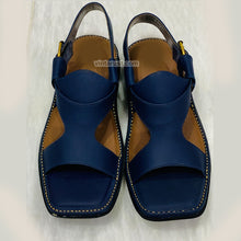 Load image into Gallery viewer, Handmade Panjedar Blue Peshawari Chappal