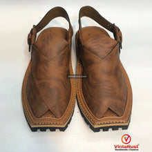 Load image into Gallery viewer, Handmade Printed Leather Gents Sandals
