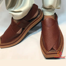 Load image into Gallery viewer, Handmade Pure Leather Kaptaan Peshawari Chappal