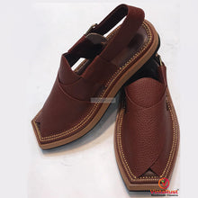 Load image into Gallery viewer, Handmade Pure Leather Kaptaan Peshawari Chappal