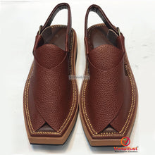 Load image into Gallery viewer, Handmade Pure Leather Kaptaan Peshawari Chappal