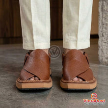 Load image into Gallery viewer, Handmade Pure Leather Kaptaan Peshawari Chappal