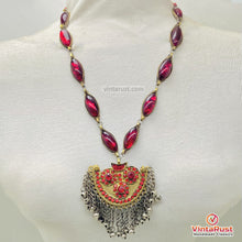 Load image into Gallery viewer, Handmade Red Stone Tribal Statement Necklace
