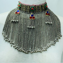 Load image into Gallery viewer, Handmade Silver Choker Necklace With Dangling Bells