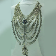 Load image into Gallery viewer, Handmade Silver Khuchi Multilayers Bib Necklace