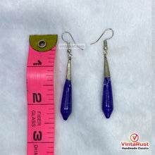 Load image into Gallery viewer, Handmade Silver Lapis Lazuli Dangle Earrings