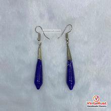 Load image into Gallery viewer, Handmade Silver Lapis Lazuli Dangle Earrings
